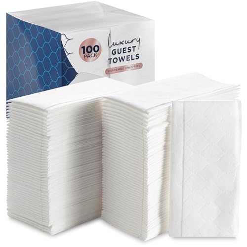 Essuie-mains jetables blancs eDayDeal 100 unités, serviette douce salle de bain