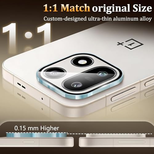 Image of 4youquality Camera Lens Protector for OnePlus 15 Silver Camera Lens Protector Ring | HD Clear Scratch Resistant Rear Camera Guard | Case Friendly