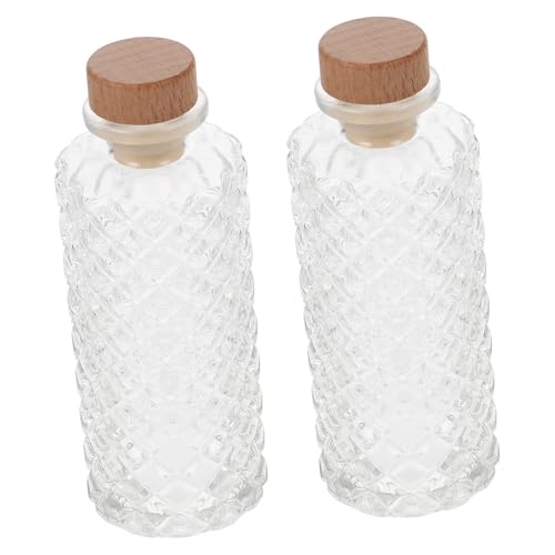 KESYOO 2個 密閉フタ付き果実酒瓶 耐熱ガラス製エアトシール ワイン ビール 飲料保存用小型容器おしゃれで清潔な保存瓶