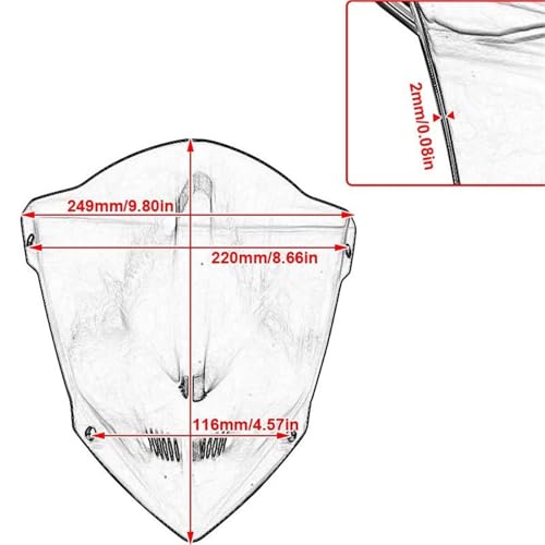 Pare-brise moto pour Yamaha MT-03 finition haut de gamme avec support - 4