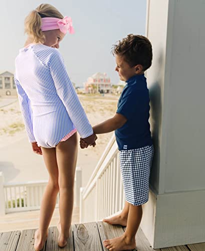 Image of RuffleButts Girls One Piece Rash Guard Baby Swimsuit UPF 50+ Sun Protection