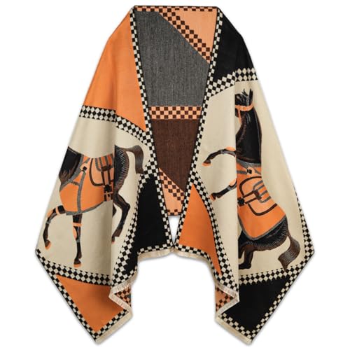 EXTREE Silk Pashmina Shawl Wrap for Women Yellow-Orange