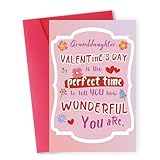 Hongshan Valentines Day Card for Granddaughter,Lovely Valentines Day Gift for Her from Grandparents Grandma,Funny Valentines Day Card for Girl Kids