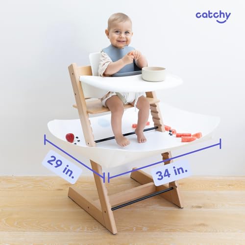 Image of CATCHY - Food Catcher - Compatible with Stokke Clikk High Chair + 12 Other High Chairs - Highchair Sold Separately - Baby & Toddler Food & Mess Catcher - Under High Chair Accessory | High Chair Food Catcher - High Chair Sold Separately - Baby & Toddler Food & Mess Catcher - Under High Chair Accessory