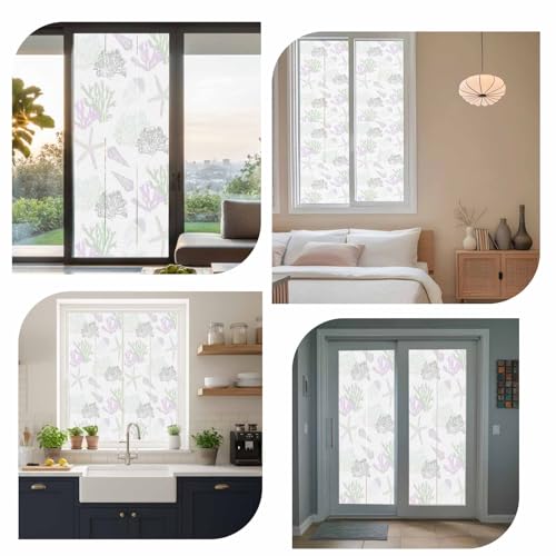 Vinilo decorativo para ventana patrón medusas coral 39.3x17.7 in miniatura 7