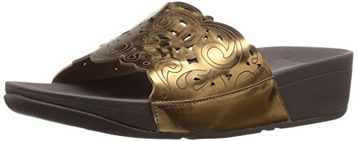 FitFlop Women's Flora Slide Slide Sandal, Superbronze, 8 M US