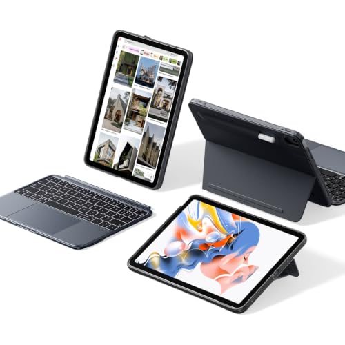 ESR for iPad 11 (A16) 2025/10th Gen Case with Keyboard Magnetic Detachable Keyboard Portrait/Landscape Modes Large Click-Anywhere Trackpad Backlit Keys Shift Series Dark Gray
