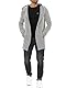 Redbridge Moderner Unisex Strickmantel mit Kapuze Lässiger offener Cardigan für Alltag und Freizeit Beige XL