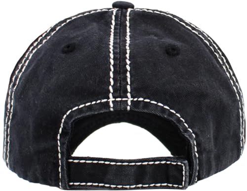 Image of Vacation Beach Camping Womens Baseball Cap Distressed Vintage Unconstructed Embroidered Patch Hat