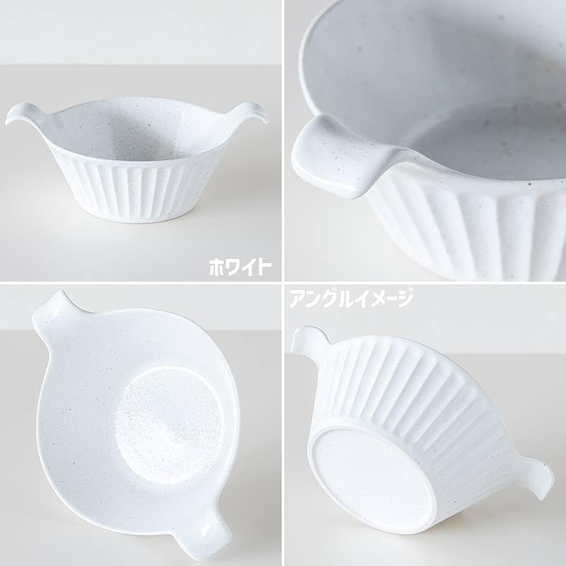 Sogi T-957080 White Au Gratin Dish (W x D x H): 7.5 x 5.4 x 2.8 inches (19 x 13.7 x 7 cm), 15.7 fl oz (450 ml), 8.8 oz (250 g), Made in Japan, Ceramic, Microwave, Dishwasher, Oven Safe