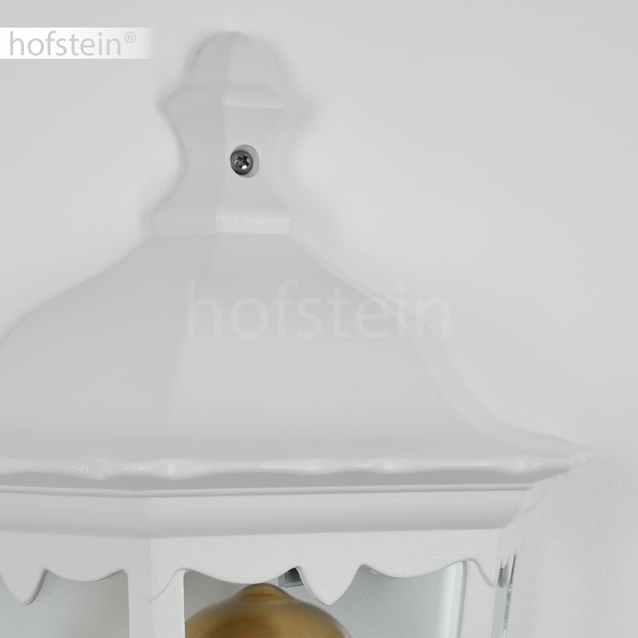 Applique d'extérieur Hongkong avec détecteur de mouvement, lampe murale look antique en métal/verre blanc/clair, applique rétro/vintage avec douille E27, pour terrasse/cour/entrée, sans ampoules