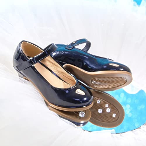Image of THEE BRON Girls Low Heel Dress Shoes Mary Jane Party Wedding Flower Girl Pumps