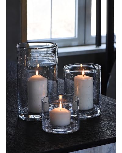 ARIAMOTION Hurricane Candle Holders Glass Cylinders Set of 3 (10 7 4)
