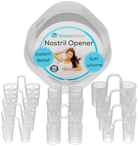 Snore Bastion Nasal Dilators for Sleeping - 12 Nasal Cones