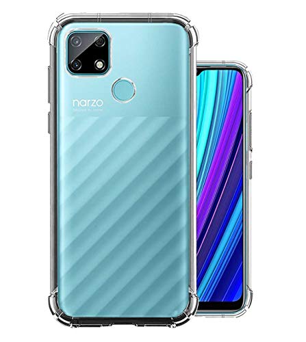 Image of Soft Flexible Silicone Back Cover (Realme Narzo 30A, Transparent Case + Screen Guard)