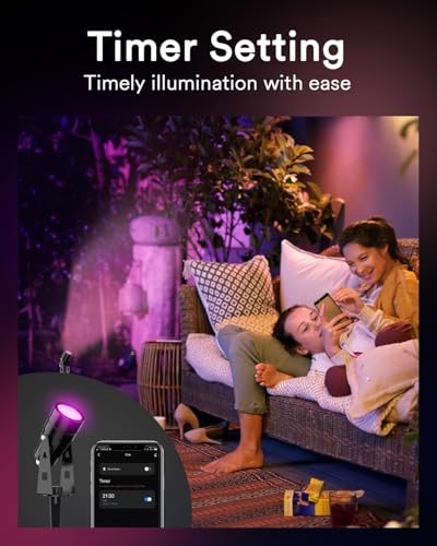 Image of Lumary Smart Landscape Lights 56Ft, 6 Pack RGBAIWW Low Voltage Landscape Lighting, IP65 Waterproof Spotlight Color Changing Garden & Yard Lights, App /Voice /Remote Control, Compatible with Alexa