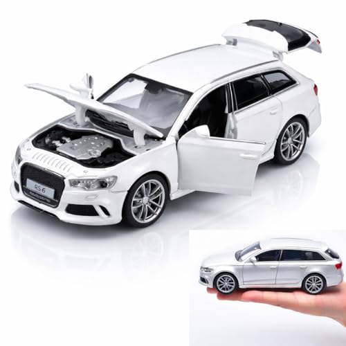 Image of Magicwand Die-Cast Metal 1:32 Scale Auudi RS6 with 4 Openable Doors Music,Pull Back Action & Glowing Head & Tail Lights【Pack of 1】【Colors as Per Stock】