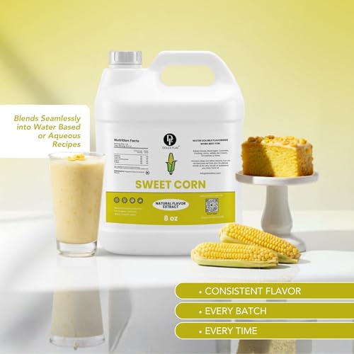 Image of Dolce Flav Natural Sweet Corn Extract - 8 Ounce Water-Soluble Kosher, Sugar-Free, Concentrated Savory-Sweet Flavor for Baking, Cornbread & Ice Cream, Includes Measured Dropper