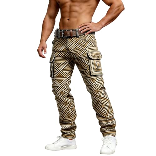 Jogger pour homme pantalon cargo taille haute aéré avec cordon serrage