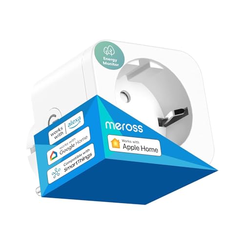 Meross Enchufe Inteligente para Apple HomeKit 16A, Enchufes WiFi con Medición de Consumo, Enchufe Inteligente con Control Remoto y por Voz, Temporizador Compatible con Alexa, Google Home y SmartThings