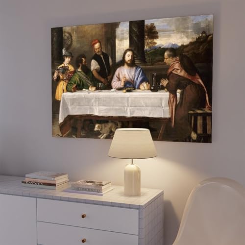 Tableau Titien Souper à Emmaüs avec cadre de suspension robuste - 6