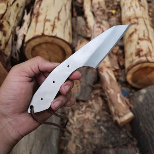 HAWK KNIVES Handmade D2 Steel Kiridashi Knife Right Hand - 3 inch Marking Knife, Wood Working, Carving Tool with Leather Sheath - Professional Kiridashi