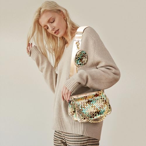 Handmade Woven Small Crossbody Bag for Women with Coin Purse, Designer Shoulder Handbag 3pcs Set, Mini Tote Clutch2