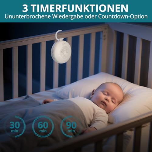 YGiTK White Noise Machine Mini-Tragbare Soundmaschine mit 12 Beruhigende Geräuschen, 3-Timer & Memory-Funktion, Typ-C Wiederaufladbar, Weißes Rauschen Maschine für Babys Erwachsene (Helle Aprikose)