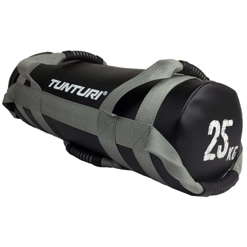 Tunturi Power Bag, Fitnesssack mit 4 Griffen, 25 kg, Sandsack für Krafttraining