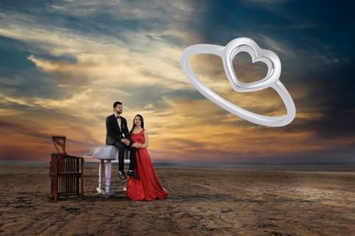 CCBFY Stainless Steel Simple Minimalist Heart Finger Rings for Women Wedding Engagement Statement Jewelry4