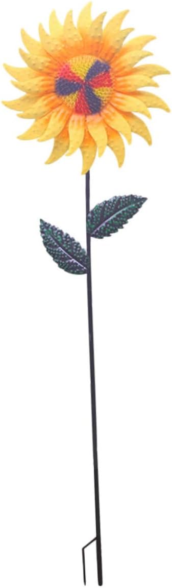 Mipcase Rotating Sunflower Windmill Ornament Garden Decor for Outdoor Spaces Vibrant Colors for Patio Eye-catching Pinwheel Decoration