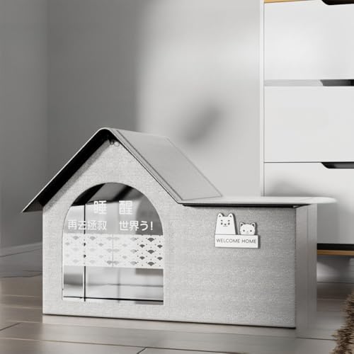 「NexPon」ペット冷却ハウス、屋外猫ハウス、夏の屋外猫ハウス、エアコンアイスパック付き噛みつき防止犬冷却ハウス、オックスフォード布360度全方位冷却ペットハウス、猫と犬用のオックスフォード布噛みつき防止屋外猫テント (m)