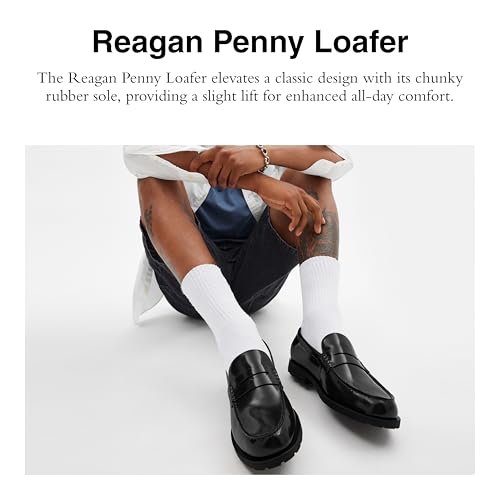 COACH Men's Reagan Penny Loafer, Black, 7.52