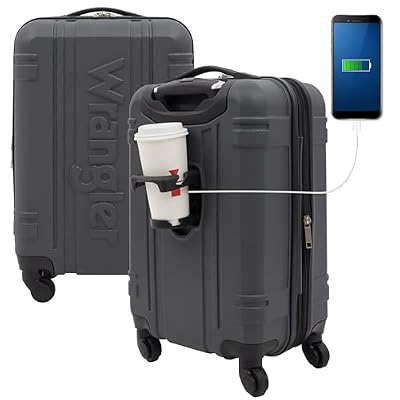 Wrangler Astral Hardside Luggage, Dark Shadow, 22-Inch Carry-On
