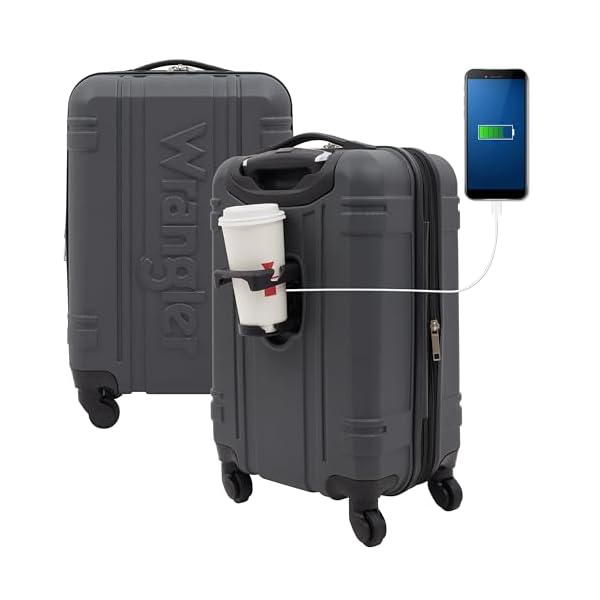 Wrangler Astral Hardside Luggage, Dark Shadow, 22-Inch Carry-On