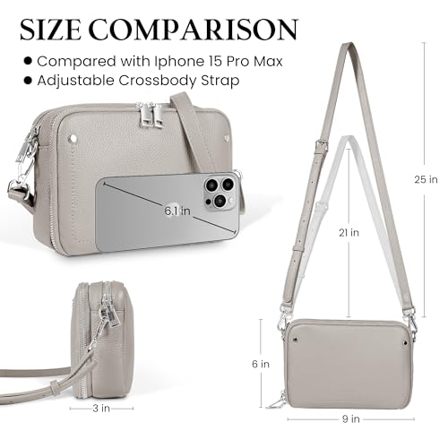 Image of befen Genuine Leather Crossbody Bags for Women, RFID Leather Purses