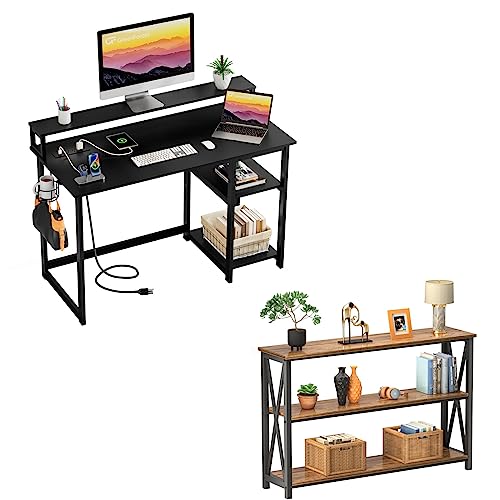 Greenforest Computer Desk With Usb Charging Port And Power Outlet And Console Table With Storage #TOP28