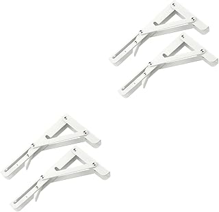 Uonlytech Shelves 4 Pcs 12 Steel Rack Shelving cast Iron Shelf Wall Steel Triangle Bracket Corner Bracket fold Ledge Shelves Wall Mounted
