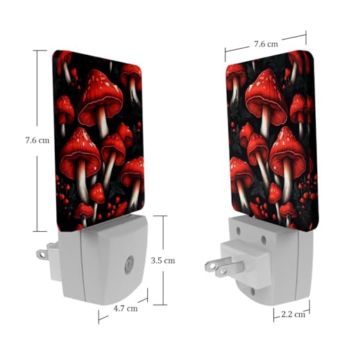 Lámpara nocturna led enchufable 2 piezas roja miniatura 7