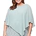 S.L. Fashions Women's Plus Size Long Length Sequin Lace Beaded Capelet Mother of The Bride Dress, Formal Evening Gown, Sage, 16W