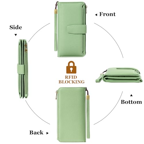 Wallets for Women Credit Card Holder with RFID Blocking Large Capacity Wristlet4
