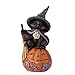 Enesco Jim Shore Heartwood Creek Black Cat on Pumpkin Miniature Figurine, 4 Inch, Multicolor