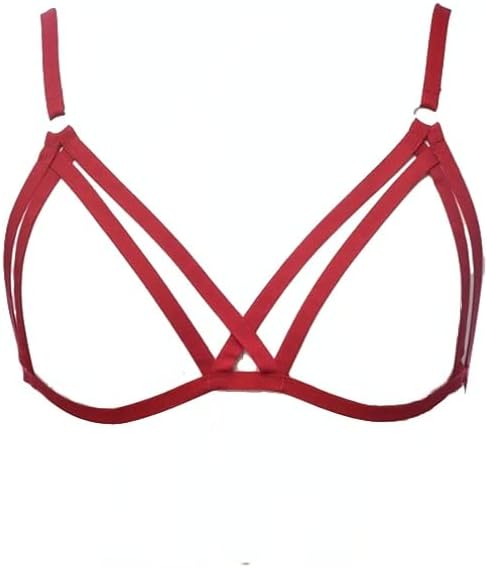 Women Sexy Elastic Harness Lingerie Hollow Out Cupless Cage Bra Halloween