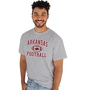 Arkansas Razorbacks T Shirt Gray Football, Large