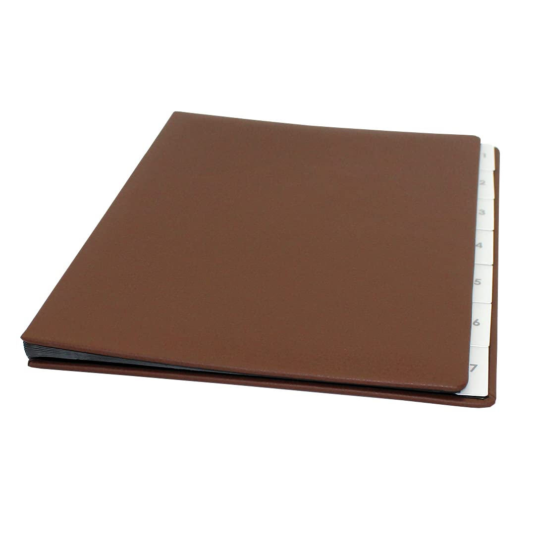 Classificatore di colore marrone in pelle bovina con registro 1 – 7