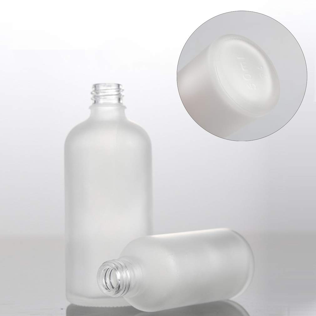 24 Stück 100 ml Gefrostet Klarglas Pipettenflasche mit Gold Pipettenring, Leere Glasflasche Glastropfer Glaspipette Tropfflaschen für Ätherische Öle Aromatherapie + 1x Trichter