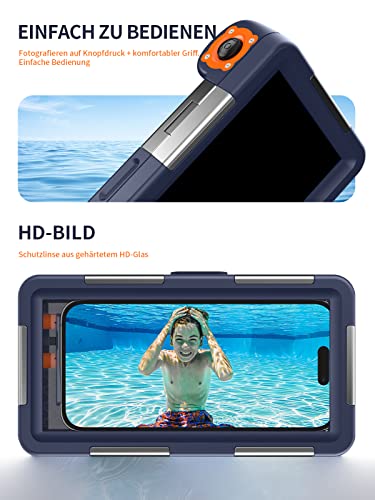 Lanhiem Wasserdicht Handyhülle IPX8 Universelle Tauchen Professionelle Handy Unterwasser Hülle Wasserfeste tief 15M Handytasche für iPhone Samsung Huawei Xiaomi Redmi, Tauchen Schnorcheln Surfen Case