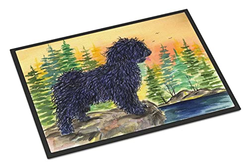 Caroline's Treasures SS8347JMAT Puli Doormat 24x36 Front Door Mat Indoor Outdoor Rugs for Entryway, Non Slip Washable Low Pile, 24H X 36W