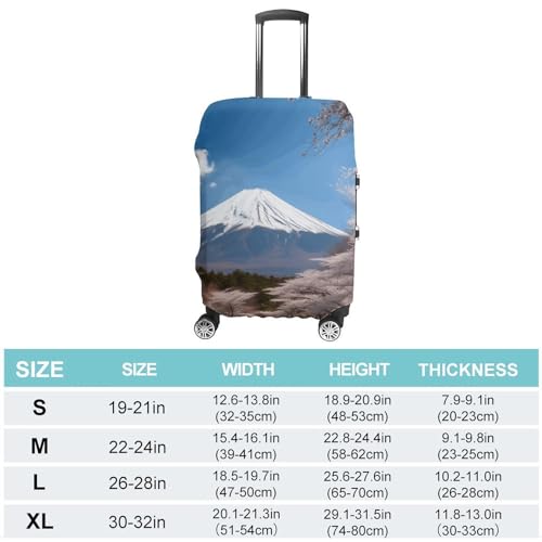 Mt. Fuji In Early Spring Luggage Cover Dustproof Suitcase Cover Elastic Washable Travel Luggage Protector Suitcase Protector Stretch Baggage Protector for 19-32 Inch Luggage S2