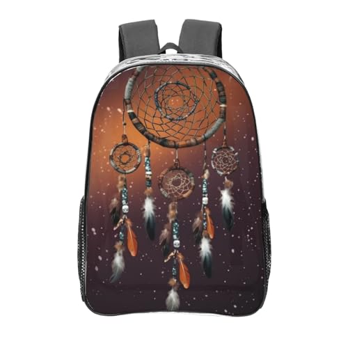 DWVTFSM Star Dream Catcher - Mochila transparente impermeable de PVC resistente al agua, bonita mochila transparente para la universidad, trabajo, viajes, Transparente, Talla única
